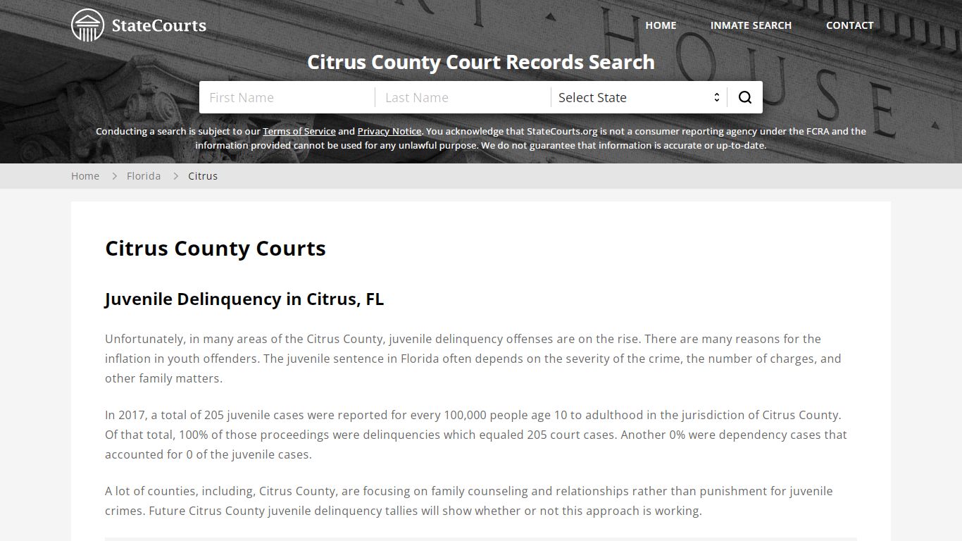 Citrus County, FL Courts - Records & Cases - StateCourts